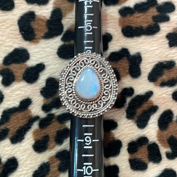 Sterling Silver Jewelry - Sterling Silver Rainbow MOONSTONE Rainbow Healing Ring 7 925 Jewelry Gemstone
